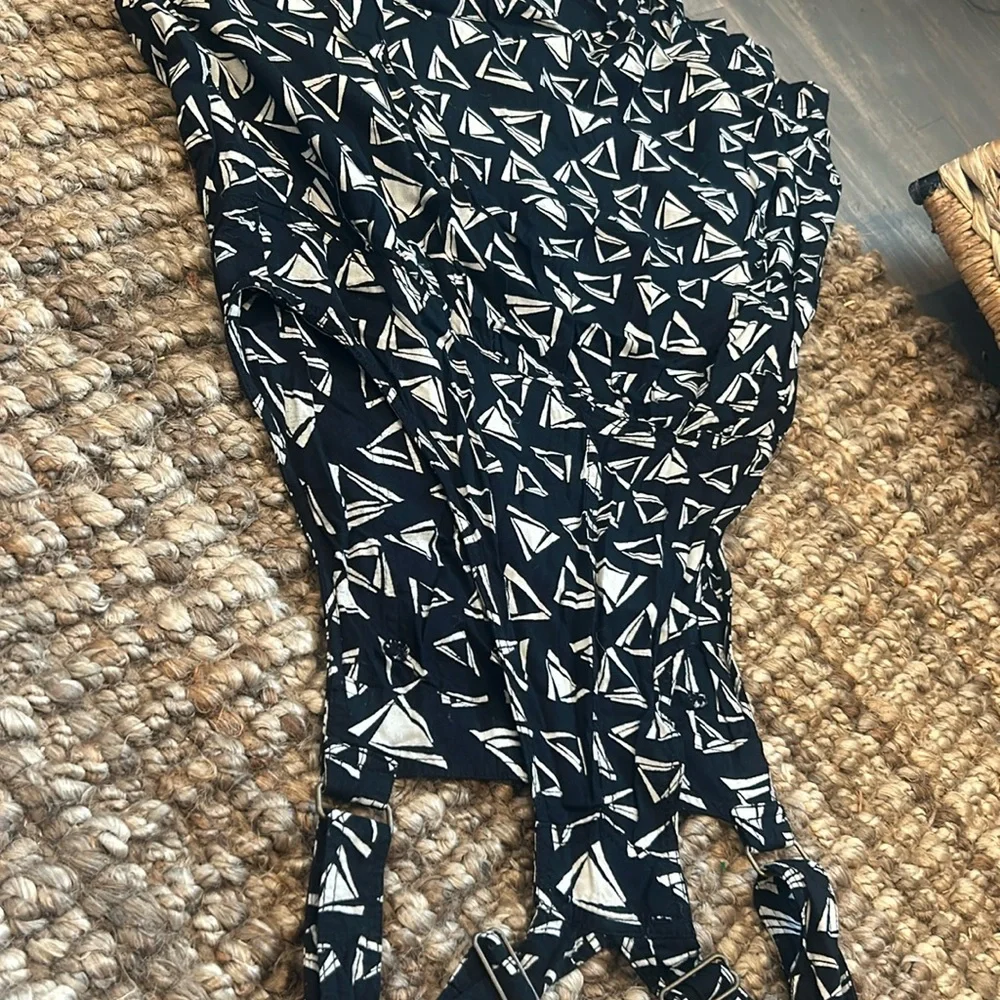 American Eagle Printed Overalls Mini Dress Size Small - Picture 6 of 8